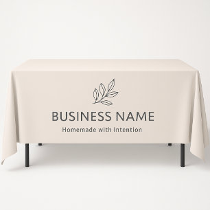 Blush Pink Botanical Logo Display Minimalist  Tablecloth
