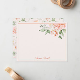 Blush Pink Botanical Romantic Floral Personalised Card