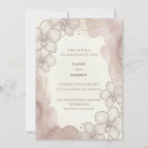 Blush Pink Botanical Wedding Invitation