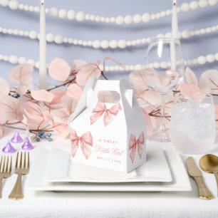  Blush Pink Bow Baby Shower Favour Box