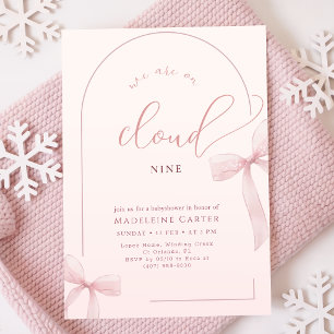 Blush Pink Bow Baby Shower Invitation