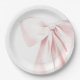 Blush Pink Bow Baby Shower Paper Plates
