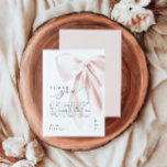 Blush Pink Bow Baby Shower Thank You Card<br><div class="desc">Express your gratitude with this Blush Pink Bow Baby Shower Thank You Card. Featuring a delicate blush pink bow and romantic script,  this card is a beautiful way to thank your guests for their love and support with a personalised note.</div>