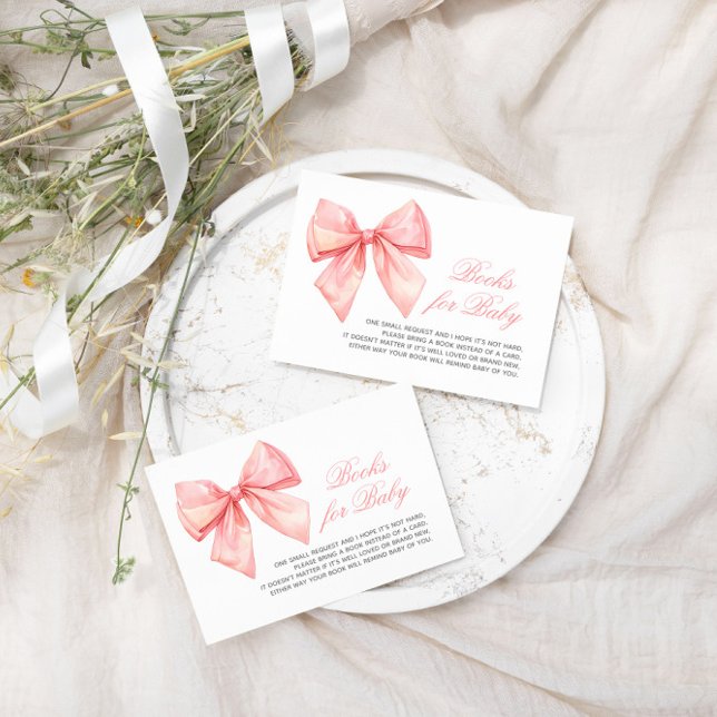 Blush Pink Bow Book for Baby Enclosure Card (Creator Uploaded)