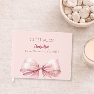 Blush pink bow Bridal Shower Guest Book