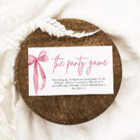 Blush Pink Bow Bridal Shower The Panty Game