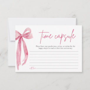 Blush Pink Bow Bridal Shower Time Capsule Card