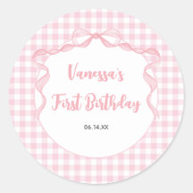 Blush Pink Bow Coquette 1st Birthday