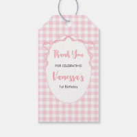 Blush Pink Bow Coquette 1st Birthday Thank You
