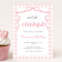 Blush Pink Bow Coquette Onederful 1st Birthday