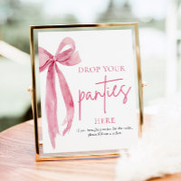 Blush Pink Bow Drop Your Panties Here Game Sign