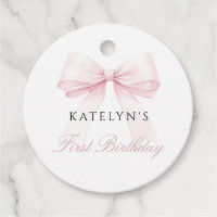Blush Pink Bow First Birthday