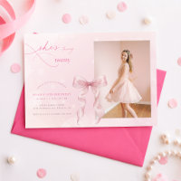 Blush Pink Bow Girl Photo 20th Birthday Party