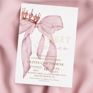 Blush Pink Bow Gold Sweet 16