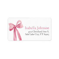 Blush Pink Bow She's Tying the Knot  Address