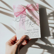 Blush Pink Bow She's Tying the Knot Bridal Shower