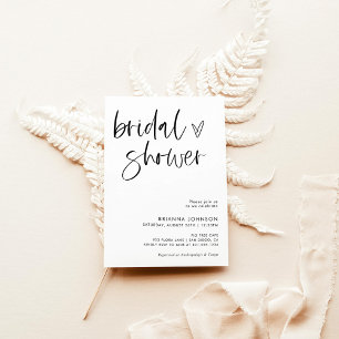 Blush Pink Bridal Shower   Boho Minimalist Bridal  Invitation