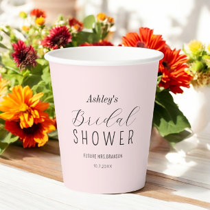 Blush Pink Bridal Shower Brunch  Paper Cups