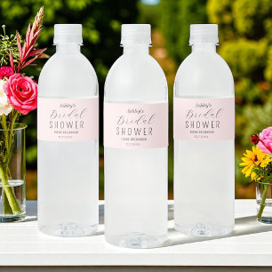 Blush Pink Bridal Shower Brunch  Water Bottle Label