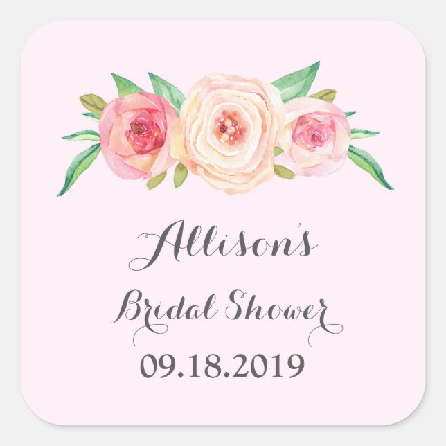 Blush Pink Bridal Shower Favour Tag (Front)