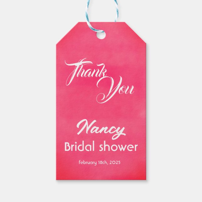 Blush Pink Bridal Shower Gift Tags (Front)
