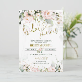 Blush Pink Bridal Shower Invitation