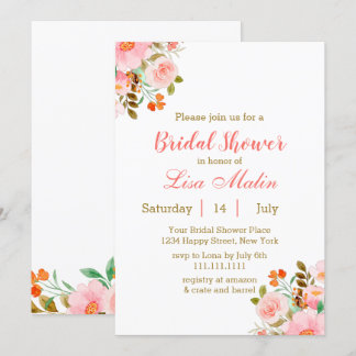 Blush Pink Bridal Shower Invitation