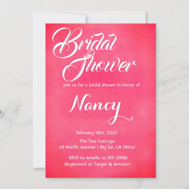 Blush Pink Bridal Shower Invitation (Front)