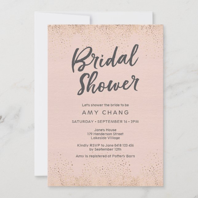 Blush Pink Bridal Shower Invitation (Front)