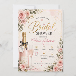 Blush Pink Bridal Shower Invitation Cascading