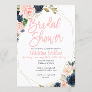 Blush Pink Bridal Shower Invitations
