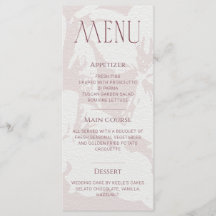 Blush Pink Bridal Shower Menu Card