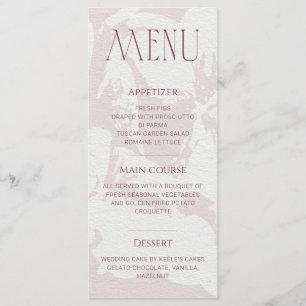 Blush Pink Bridal Shower Menu Card