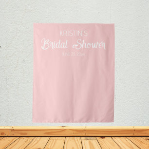 Blush Pink Bridal Shower Photo Backdrop Tapestry
