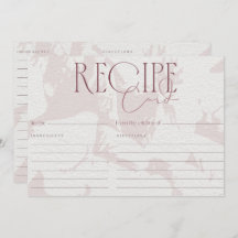 Blush Pink Bridal Shower Recipe Card