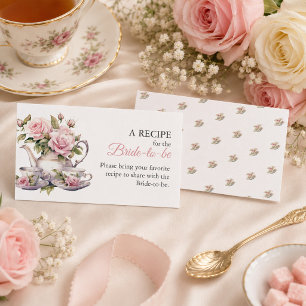 Blush Pink Bridal Shower Recipe Card Insert