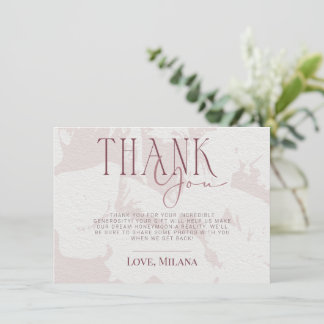 Blush Pink Bridal Shower Thank You Card