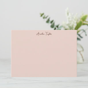 Blush Pink Brown Minimalist Handwritten Script Card