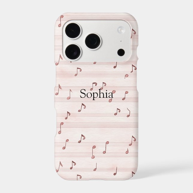Blush Pink Brown Music Notes   (Back)