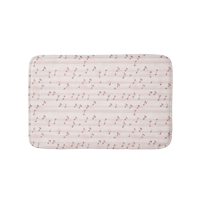 Blush Pink Brown Music Notes   Bath Mat (Front)
