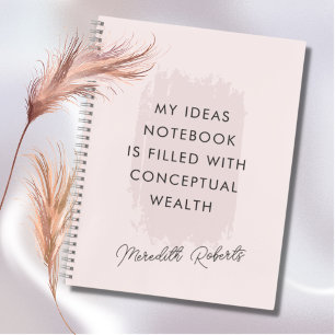 Blush Pink Brush Stroke Motivational Quote Notebook