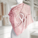 Blush Pink Brushed Metal Glitter Monogram Name Bandana<br><div class="desc">Easily personalise this trendy chic bandanna stand design featuring pretty blush pink sparkling glitter on a blush pink brushed metallic background.</div>