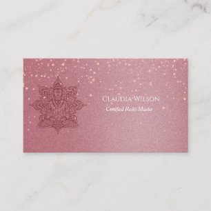 Blush Pink Buddha Reiki Spiritual Energy Healer Business Card