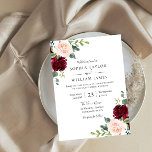 Blush Pink & Burgundy Red Floral Wedding Invitation<br><div class="desc">Blush Pink & Burgundy Red Floral Wedding Invitation

We also have plenty of other Invitation and collections.</div>