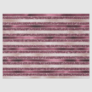 Blush Pink Burgundy Red Rose Glitter Stripes     Tissue Paper