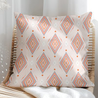 Blush Pink Burnt Orange Navajo Diamond Pattern