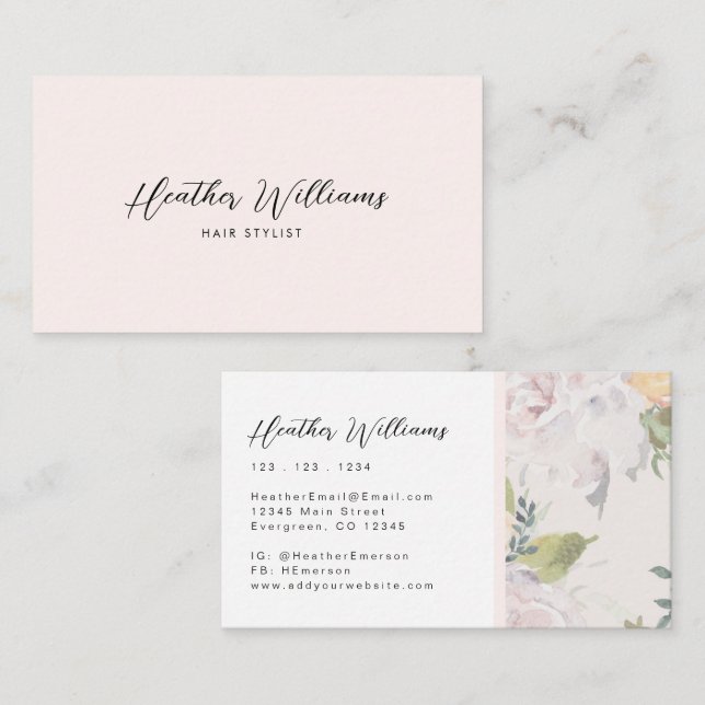 Blush Pink Business Card (Front/Back)