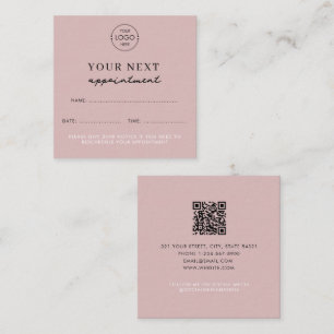 Blush Pink Business Logo Beauty Appointment Card