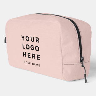 Blush Pink Business Logo Name Instagram Travel Dopp Kit
