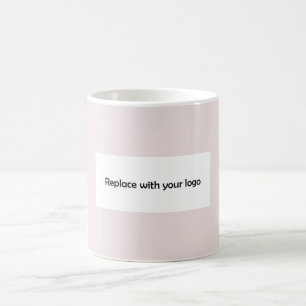 Blush pink business logo rectangular coffee mug